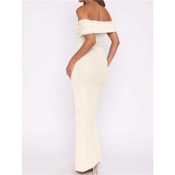 Off Shoulder Texture Maxi Dress - Picture 2 of 5